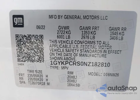 2022 Cadillac Xt6 Premium Luxury from USA, damaged, VIN 1GYKPCRS0NZ182810